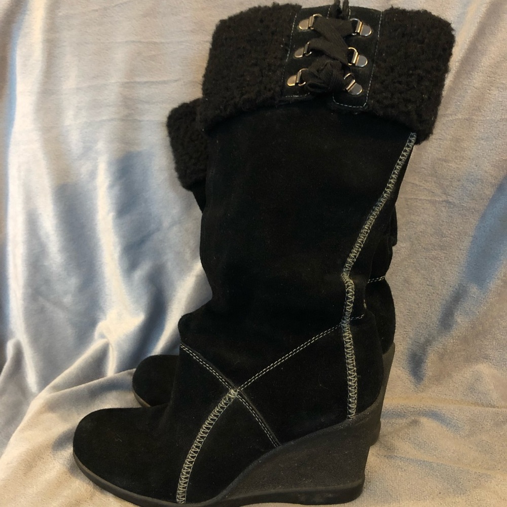 Wedge Black Boots great with any outfit! Cute sexy